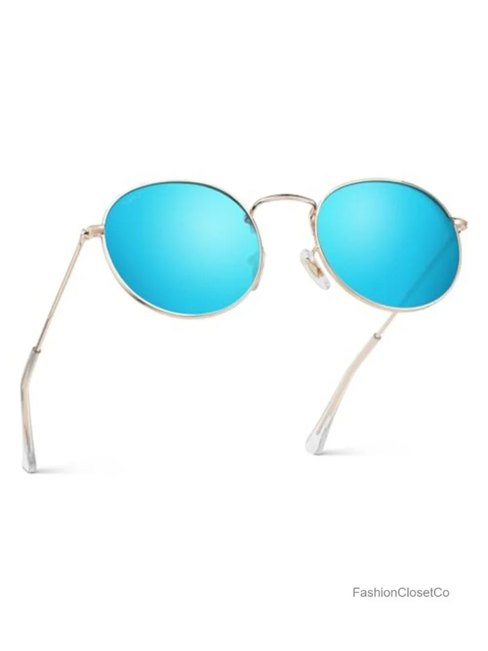 Stainless Steel Round Sunglasses with Polarized Lenses